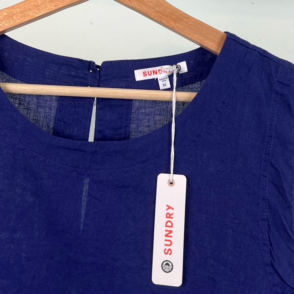 NWT Sundry Shell Tank Split Button Back Hemp Cott… - image 3